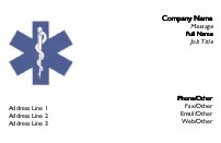 Medical Symbol Full Colour Magnetic Business Cards