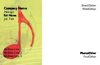 Red Musical Note Recycled Business Cards