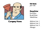 Plumber with Plunger Full Colour Business Cards