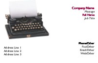 Manual Typewriter Full Colour Business Cards