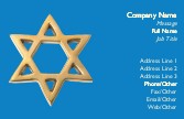 Star of David Full Colour Magnetic Business Cards