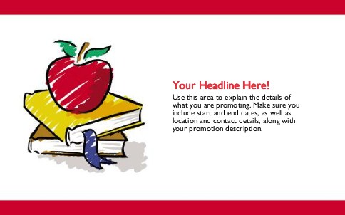 Apple and Books Full Colour Oversized Postcards