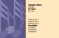 Blue Musical Notes Recycled Business Cards