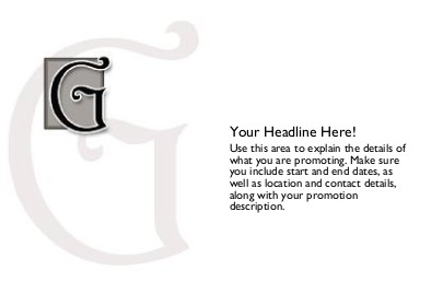 Italic Monogram G Full Colour Standard Sized Postcards
