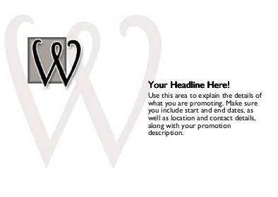 Italic Monogram W Full Colour Standard Sized Postcards