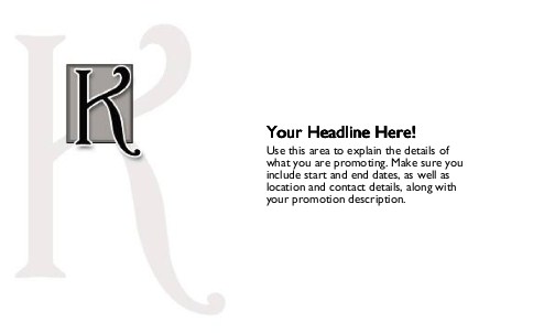 Italic Monogram K Full Colour Oversized Postcards