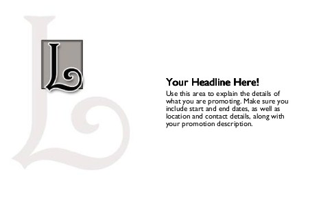 Italic Monogram L Full Colour Oversized Postcards