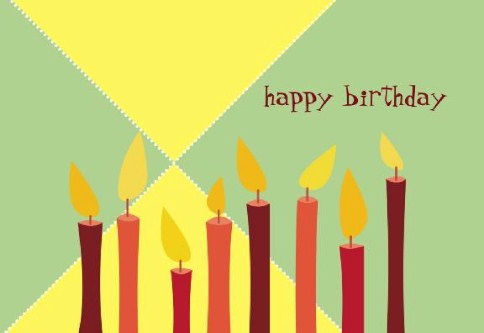 Red Candles Birthday Cards