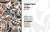 Tribal Theme Full Colour Magnetic Business Cards