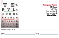 Eye Chart Full Colour Appointment Cards