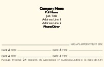 Multiple Appointments Ivory Full Colour Appointment Cards