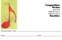 Red Musical Note Full Colour Appointment Cards