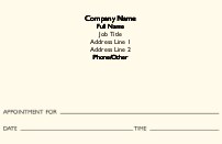 Two Line Ivory Full Colour Appointment Cards