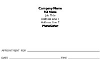 Two Line White Full Colour Appointment Cards