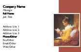 A Young Girl Reading Recycled Business Cards
