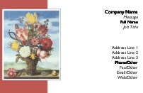 Bouquet on a Ledge Recycled Business Cards