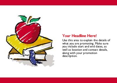 Apple and Books Full Colour Standard Sized Postcards