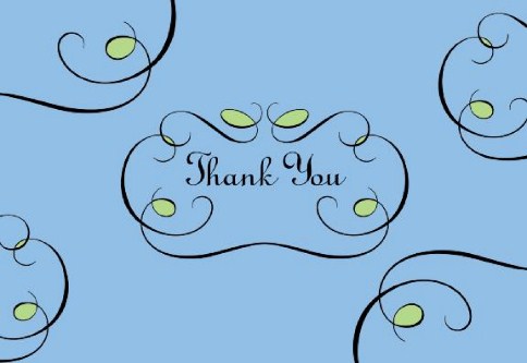 Black Elegance Thank You Cards