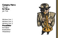 Trumpet Player Full Colour Business Cards
