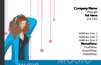 Listening to Tunes Full Colour Business Cards
