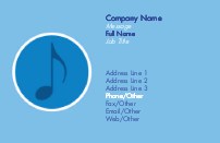 Blue Music Full Colour Business Cards