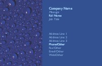 Blue Water Drops Full Colour Business Cards