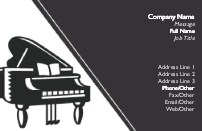 Black Grand Piano Full Colour Business Cards