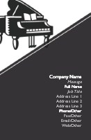 Black Grand Piano Full Colour Magnetic Business Cards