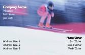 Crouching Skier Full Colour Business Cards