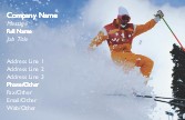 Flying Snow Skier Full Colour Business Cards