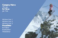 Mountain Top Skier Full Colour Business Cards