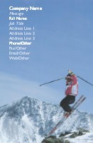 Mountain Top Skier Full Colour Business Cards