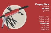 Swiss Army Knife Full Colour Magnetic Business Cards