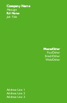 Solid Green Full Colour Business Cards