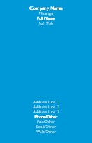Solid Blue Full Colour Business Cards