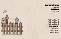 Bird Houses on Fence Full Colour Magnetic Business Cards