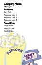 Popcorn and Cinema Tickets Full Colour Magnetic Business Cards
