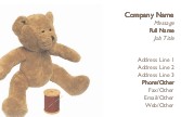 Brown Teddy Bear Full Colour Magnetic Business Cards