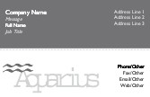 Aquarius Symbol Full Colour Business Cards