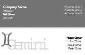 Gemini Symbol Full Colour Business Cards