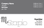 Scorpio Symbol Full Colour Business Cards