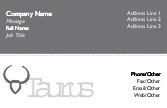 Taurus Symbol Full Colour Business Cards