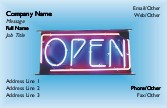 Neon OPEN Sign Full Colour Business Cards