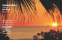 Sunset and Palm Trees Full Colour Business Cards