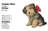 Puppy with Red Bow Full Colour Business Cards