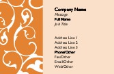 Scrolling Flowers-Tangerine Recycled Business Cards