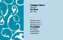 Scrolling Flowers-Blue Recycled Business Cards