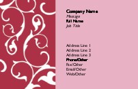 Scrolling Flowers-Dark Red Recycled Business Cards