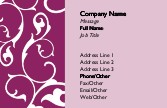 Scrolling Flowers-Violet Recycled Business Cards