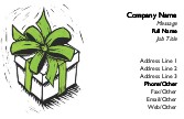 Gift with Green Bow Full Colour Business Cards